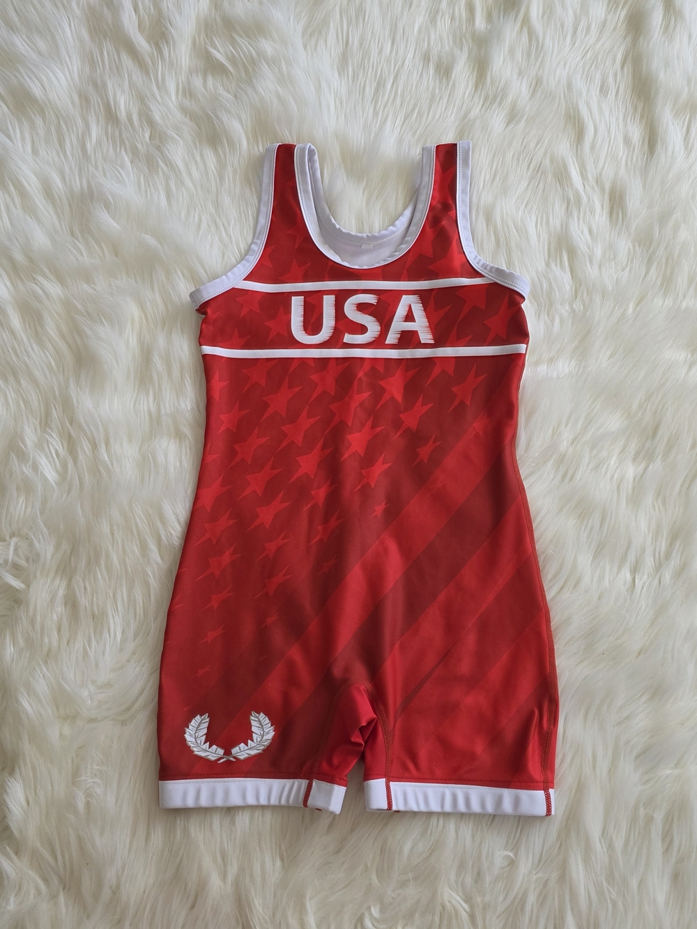 Red USA girls Wrestling Singlet, Youth Small